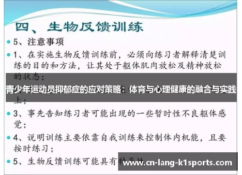 青少年运动员抑郁症的应对策略：体育与心理健康的融合与实践